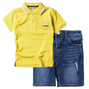Παιδική μπλούζα New College για αγόρια NC Polo 2 Κίτρινο καθημερινό άνετο βόλτα ετών online | Παιδικό σορτς New College για αγόρια Motospeed τζιν άνετο καλοκαιρινό casual ετών (8) 