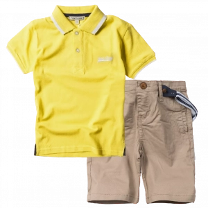 Παιδική μπλούζα New College για αγόρια NC Polo 3 Κίτρινο καθημερινό άνετο βόλτα ετών online | Παιδική βερμούδα New College για αγόρια Stylish μπεζ καλοκαιρινές επώνυμες ετών βερμούδες online (1) 