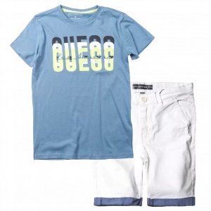 Παιδική μπλούζα Guess για αγόρια Mails γαλαζιο καθημερινές μακό επώνυμες ετών online (1) | Παιδική βερμούδα GUESS για αγόρια WhiteBlue Άσπρο αγορίστικη ποιοτική μοντέρνα ιδιαίτερη επώνυμη ποιοτική 