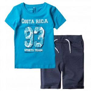 Παιδική μπλούζα Name It για αγόρια Costa Rica Γαλάζια | Παιδική βερμούδα Name it για αγόρια Single Μπλε αγορίστικες μακό καθημερινές καλοκαιρινές βερμούδες 