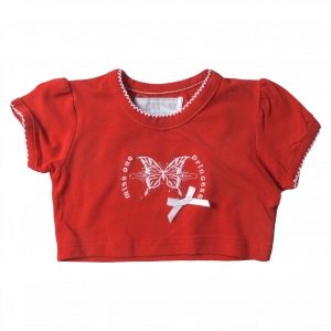 Παιδική μπλούζα Miss one για κορίτσια butterfly κόκκινη καλοκαιρινά μπλουζάκια κοντά crop top