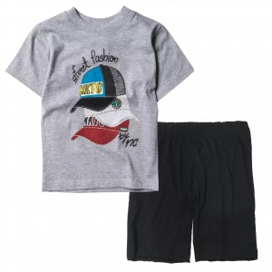 Παιδική μπλούζα New College για αγόρια Street Fashion Γκρι καλοκαιρινές μοντέρνες ποιοτικές μπλούζες online | Παιδική βερμούδα Online για αγόρια Protem μαύρο καλοκαιρινές βερμούδες αγορίστικες σορτσάκια οικονομικά ελληνικά ετών 
