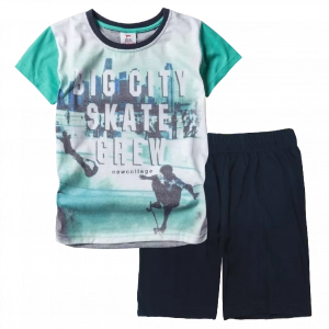 Παιδική μπλούζα New Collage για αγόρια Big City Πράσινο αγορίστικες καλοκαιρινές ελληνικές μπλούζες κοντομάνικες | Παιδική βερμούδα Online για αγόρια Protem μπλε καλοκαιρινές βερμούδες αγορίστικες σορτσάκια οικονομικά ελληνικά ετών 