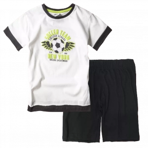 Παιδική μπλούζα New College για αγόρια Soccer Team Άσπρο αγορίτστικα κοντομάνικα καλοκαιρινά μπλουζάκια μοντέρνα | Παιδική βερμούδα Online για αγόρια Protem μαύρο καλοκαιρινές βερμούδες αγορίστικες σορτσάκια οικονομικά ελληνικά ετών 