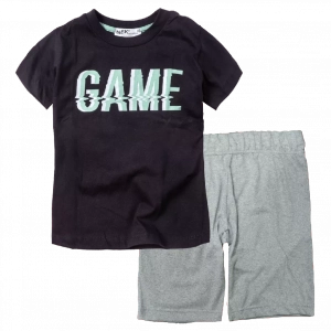 Παιδική μπλούζα ΝΕΚ για αγόρια Game μαύρο αγορίστικες κοντομάνικες tshirt ετών online | Παιδική βερμούδα Online για αγόρια Protem γκρι καλοκαιρινές βερμούδες αγορίστικες σορτσάκια οικονομικά ελληνικά ετών 
