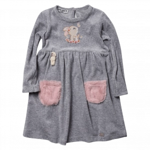 Βρεφικό φόρεμα ΕΒΙΤΑ για κορίτσια Baby Bunny γκρι