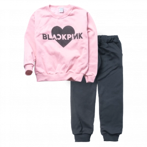 Παιδικό σετ φόρμας Online για κορίτσια Blackpink ροζ καθημερινές χειμερινές ετών σετάκια online (1)