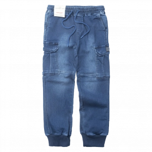 Παιδικό παντελόνι Hashtag για αγόρια Draven μπλε jean τζιν άνετο casual σχολείο γιορτές τσέπες ετών online (1)