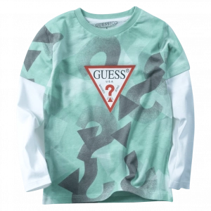 Παιδική μπλούζα GUESS για αγόρια Wood Green φυστικί καθημερινή βόλτα ανοιξιάτικη φθινοπωρινή ετών online (1)