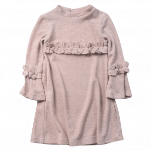 Παιδικό φόρεμα Serafino για κορίτσια Claire ροζ online βόλτα casual χειμωνιάτικο άνετο ζεστό χρυσόσκονη ρομαντικό ετών (1)