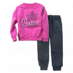 Παιδικό σετ φόρμας Online για κορίτσια Queen Fabulous φούξια άνετο σχολείο μοντέρνο καθημερινό ετών online (1)