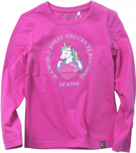 Παιδική μπλούζα AKO για κορίτσια Be Kind φούξια καθημερνή λεπτή ανοιξιάτικη φθινοπωρινή μονόκερος οικονομική ετών online (1)