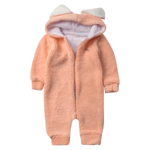 Βρεφικό φορμάκι εξόδου Online για μωρά LittleCutie σομόν ζεστό γούνινο χειμωνιάτικο μηνών online (1)