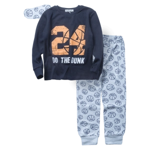 Παιδική πιτζάμα Hashatag για αγόρια 24 dunk μπλε χειμερινές πιτζάμες αγορίστικες βαμβακερές ετών online