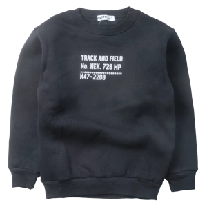 Παιδική μπλούζα Νεκ για αγόρια Track and field μαύρο μοντέρνο ζεστό φούτερ για το σχολείο ετών online (1)