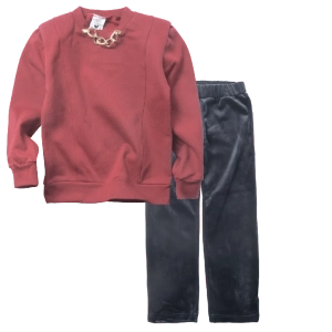 Παιδική μπλούζα Serafino για κορίτσια Agatha κόκκινο ζεστή χειμωνιάτικη καθημερινή άνετη σχολείο βόλτα ετών online  (1) | Παιδικό παντελόνι Serafino για κορίτσια Daffodil μαύρο βελούδινο χειμωνιάτικο άνετο ζεστό καθημερινό βόλτα  ετών online (1) 