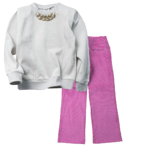 Παιδική μπλούζα Serafino για κορίτσια Agatha μπεζ online άνετη χειμωνιάτικη σχολείο καθημερινή βόλτα ζεστή ετών  (1) | Παιδικό παντελόνι Serafino για κορίτσια Rose φούξια κοτλέ χειμωνιάτικο άνετο ζεστό βόλτα καμπάνα ετών online (1) 