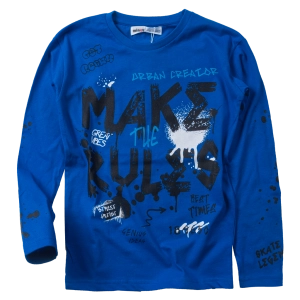 Παιδική μπλούζα Minoti για αγόρια  make the Rlues μπλε μακρυμάνικες λεπτές μπλούζες λεπτές ετών
