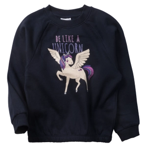 Παιδική μπλούζα Name ti για κορίτσια be like unicorn μπλε  φούτερ μπλούζες μοντέρνες ετών online