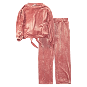 Παιδικό σετ φόρμας ΝΕΚ για κορίτσια Verts ροζ  βελούδινη βελουτέ ζεστό μοντέρνο ετών online (1)