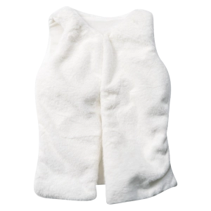 Παιδικό αμάνικο γουνάκι για κορίτσια Cloudy άσπρο μοντέρνο ζεστό για βόλτες κοριτσίστικο με φόρεμα ετών (2)