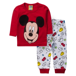 Παιδική πιτζάμα like για αγόρια Mickey κόκκινη βαμβακερή ζεστή χειμωνιάτικη disney άνετη ετών online (1)