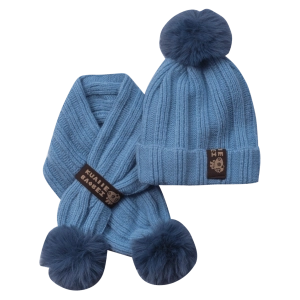 Παιδικό σετ σκούφος & κασκόλ wintery μπλε χειμώνας αγόρι οικονομικό ζεστό online (1)