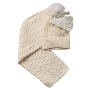 Παιδικό σετ σκούφος & κασκόλ knitty λευκό κορίτσι χειμώνας ζεστό οικονομικό ετών online (1)