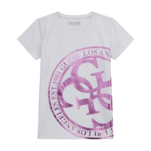 Παιδική μπλούζα Guess για κορίτσια Roman άσπρο επώνυμη οικονομική βαμβακερή καλοκαιρινή ετών Online  (2)