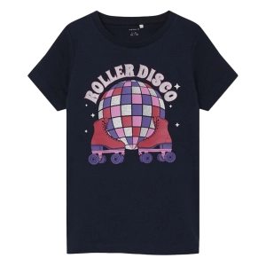 Παιδική μπλούζα Name it για κορίτσια Roller Disco μπλε σχολείο καθημερινό πεταλούδες μακό βαμβακερό ετών online (3)
