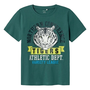 Παιδική μπλούζα Name it για αγόρια Tigers πράσινο σχολείο καθημερινό βαμβακερό μακό ετών online (2)