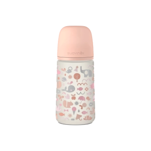 Βρεφικό μπιμπερό Suavinex για μωρά Pink memory  ροζ 270ml +3Μ κοριτσίστικα για μωρά με σιλικόνη online (1)
