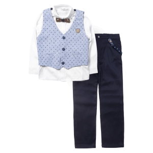 Παιδικό σετ Hashtag για αγόρια Αnchor μπλε με πουκάμισο με παντελονάκι αγορίστικα online (1)