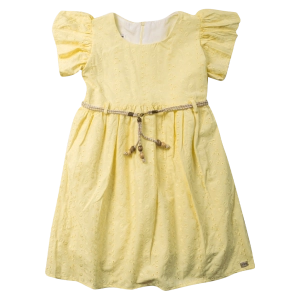 Παιδικό φόρεμα Εβίτα για κορίτσια  Rose κίτρινο μοντέρνο βολάν βόλτα καλοκαιρινό αέρινο ετών casual online (9)