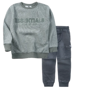 Παιδική μπλούζα Hashtag για αγόρια Essentials γκρι μοντέρνο σχολείο βόλτα καθημερίνο ετών online  (1) | Παιδικό παντελόνι Hashtag για αγόρια Draven μαύρο καθιημερινό σχολείο βόλτα με τσεπες τζιν ετών Online  (1) 