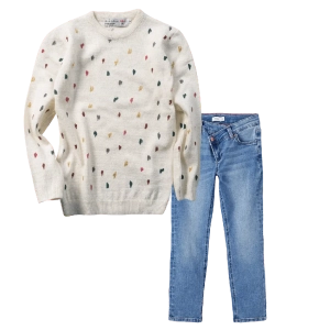 Παιδική μπλούζα New College για κορίτσια Paint full μπεζ καθημερινές ζεστές πλεκτές  online (1) | Παιδικό παντελόνι τζιν name it asterisk μπλε jean μοντέρνα ξεβαμμένα φαρδυά καμπάνα μπάγκι 