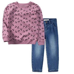 Παιδική μπλούζα Losan για κορίτσια Cherries ροζ καθημερινά κοριτσίστικα online  (1) | Παιδικό παντελόνι τζιν name it για κορίτσια regular round μπλε jean κοριτσίστικα με λάστιχο online 