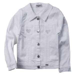 Παιδικό μπουφάν Εβίτα για κορίτσια Heart άσπρο τζιν καθημερινό βόλτα ανοιξιάτικο κοντό ετών casual crop jean online (1)