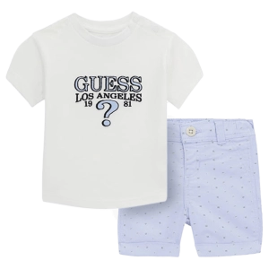 Βρεφικό σετ Guess για αγόρια Angeles άσπρο επώνυμο καλοκαιρινό μακό μηνών ετών casual online (11)