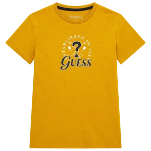 Παιδική μπλούζα Guess για αγόρια Batminton μουσταρδί καλοκαιρινή μακό βαμβακερή επώνυμη δώρο ετών online (2)