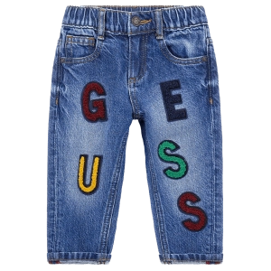 Παιδικό παντελόνι GUESS Letters 2 μπλε καθημερινό επώνυμο τζιν ετών online jean (2)