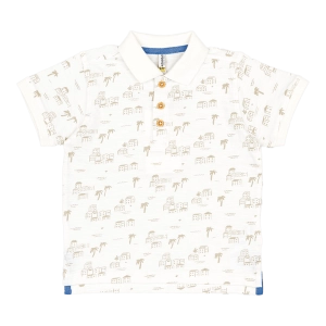 Βρεφική μπλούζα losan για αγόρια Island άσπρο πόλο καθημερινό βόλτα βαμβακερό καλοκαιρινό μηνών polo online  (2)