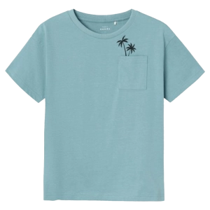 Παιδική μπλούζα Name it για αγόρια palms γαλάζιο καθημερινή καλοκαιρινή μακό βαμβακερή άνετη ετών online  (3)