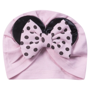 Βρεφικός σκούφος για κορίτσια mini mouse ροζ βρεφικά σκουφάκια βαμβακερά για το κεφάλι μηνών νεογέννητα