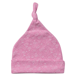 Βρεφικός σκούφος για κορίτσια little princess ροζ βρεφικά σκουφάκια βαμβακερά για το κεφάλι μηνών νεογέννητα