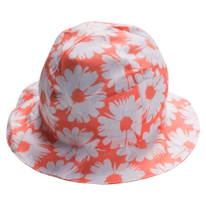 Παιδικό καπέλο για κορίτσια flowers of summer σομόν καλοκαρινά στρογγυλά μεγάλοα καπελάκια με λουλούδια floral (1)
