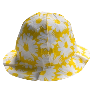 Παιδικό καπέλο για κορίτσια flowers of summer κίτρινο καλοκαρινά στρογγυλά μεγάλοα καπελάκια με λουλούδια floral
