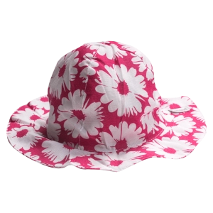 Παιδικό καπέλο για κορίτσια flowers of summer φούξια καλοκαρινά στρογγυλά μεγάλοα καπελάκια με λουλούδια floral