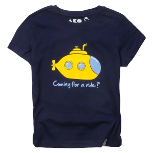 Παιδική μπλούζα AKO για αγόρια submarine coming μπλε κοντομάνικες μπλούζες καλοκαιρινές μοντέρνες tshirt ελληνικά ετών