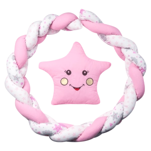 Βρεφική πλεξούδα για κούνια  sleeping star3 ροζ πάντες για κούνια μοντέρνες για κορίτσια κορίτσια online
